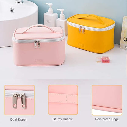 KITENROM Portable Makeup Bag Cosmetic Bags for Women Medium Pouch Case Purse Make Up Organization Waterproof (Pink)