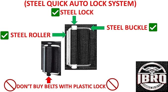 IBRO Quick Locking Premium Weight Lifting Belt - Powerlifting 4 Inch