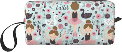 YISHOW Adorable Ballet dancer Makeup Bag Adorable Travel Cosmetic Toiletry Organizer Case for Women