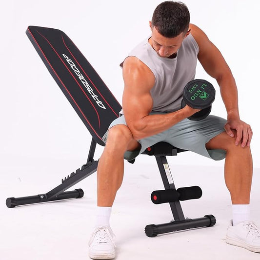 OPPSDECOR Weight Bench Set Foldable Bench Press Set 4