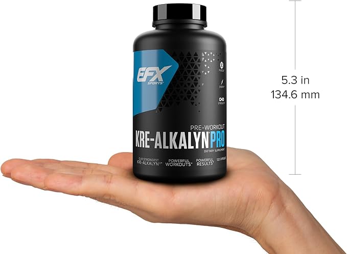 EFX Sports Kre-Alkalyn Pro | pH Correct Creatine Monohydrate Pill Supplement | Muscle Building Pre Workout for Men & Women