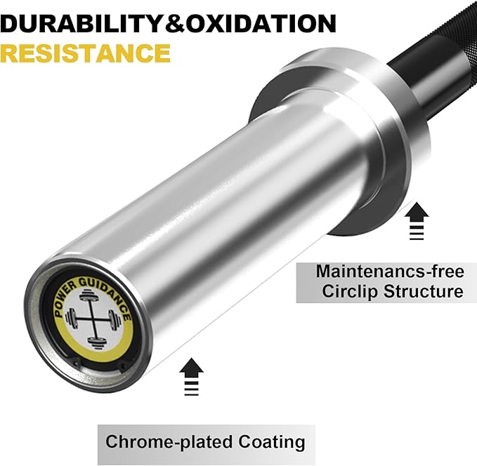 POWER GUIDANCE Chrome Olympic Barbell Bar 2 Inch 4ft/5ft/6ft