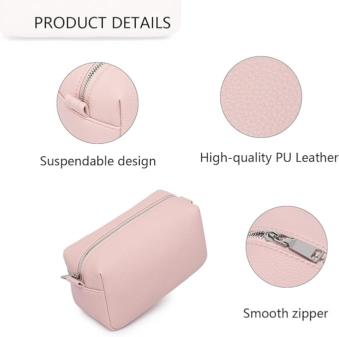 PU leather Organizer Bag Lightweight Cosmetic Bag with Ring Clasp Perfect Travel Makeup Bag for Women (Charming/PU)