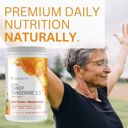 Youngevity Beyond Tangy Tangerine 2.5 Tropical Tangerine Ultimate Multi-Vitamin & Mineral Complex - Made With Natural & Whole Foods | 8,000 ORAC (3)