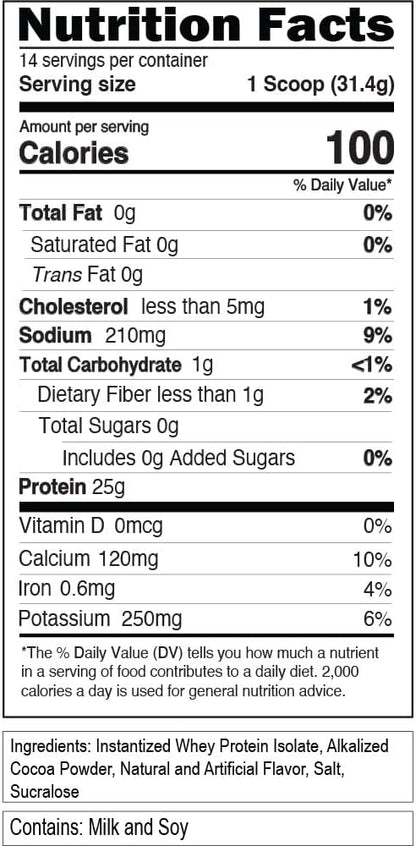 Evlution Nutrition 100% Isolate, Whey Isolate Protein Powder, 25 G of Fast Absorbing Protein, No Sugar Added, Low-Carb, Gluten-Free (Double Rich Chocolate, 1 LB)