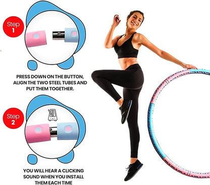 M@C Hula Hoop for Adults 6 Section 2lb-3lb up 4.4lb Weighted