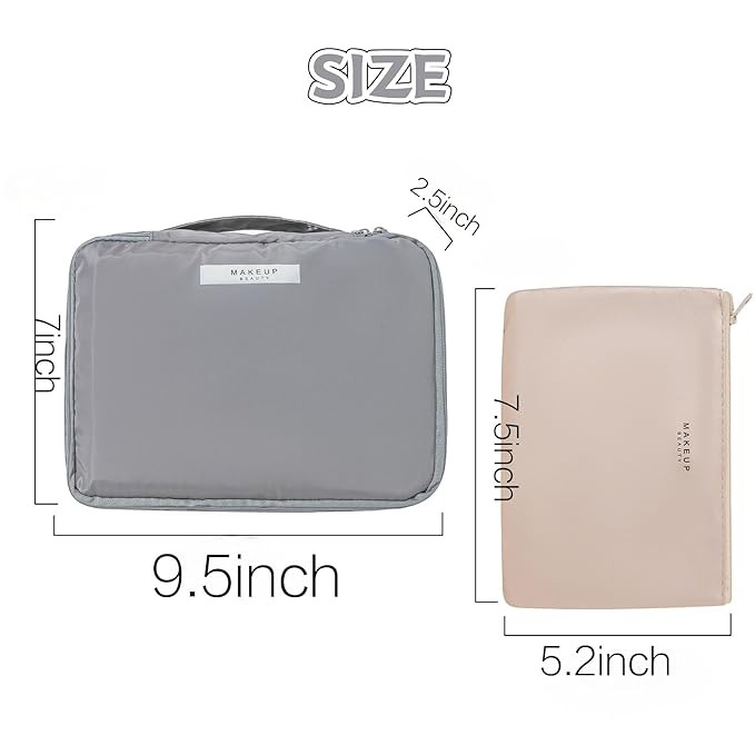 Travel Makeup Bag Cosmetic Bag Makeup Bag Toiletry bag for women and men (Grey)