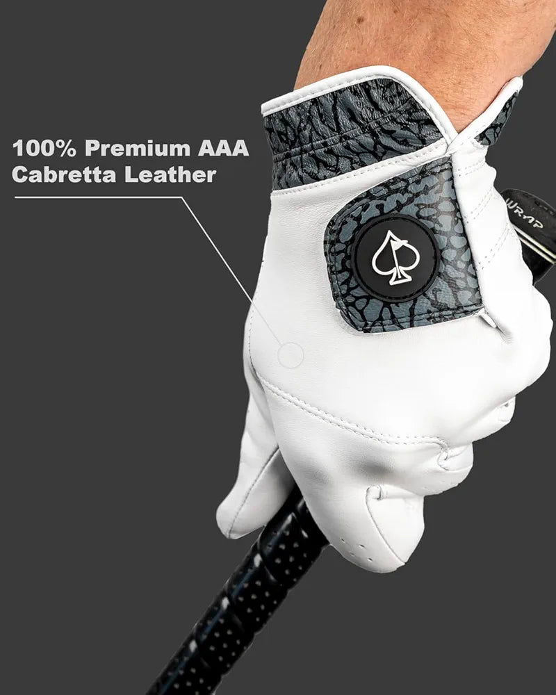 Pins & Aces - Rocket Pop Golf Glove Design - Premium AAA Cabretta Leather, Long-Lasting Durable Tour Glove for Men or Women - Premium Leather Golf Glove Left & Right Hand
