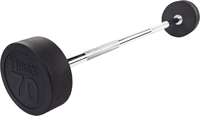 Body-Solid Rubber Coated Fixed Weights Straight Barbells- Weighted
