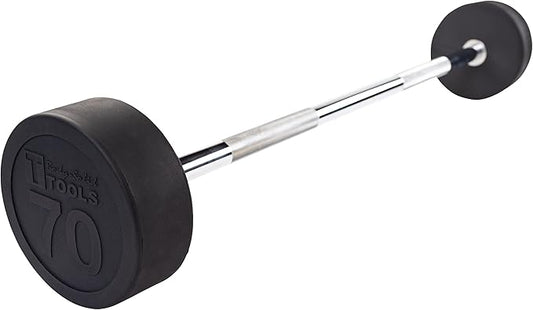 Body-Solid Rubber Coated Fixed Weights Straight Barbells- Weighted