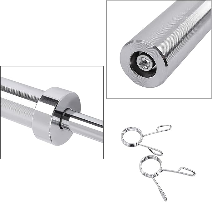 uyoyous 4FT Barbell Bar Solid Threaded Chrome barbell 2 inch 120cm for