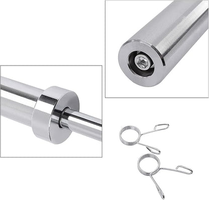 uyoyous 4FT Barbell Bar Solid Threaded Chrome barbell 2 inch 120cm for