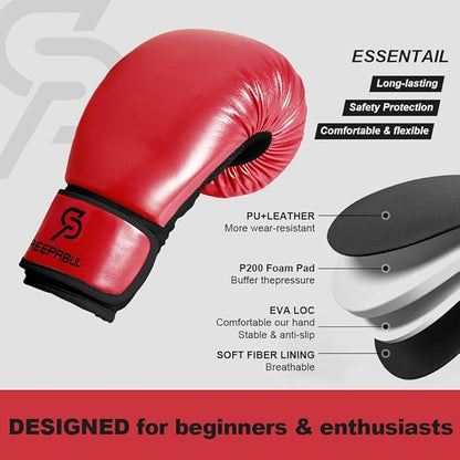 S200 Boxing Gloves for Men and Women Suitable for Boxing Kickboxing Mixed Martial Arts Maui Thai MMA Heavy Bag Fighting Training Red Blood