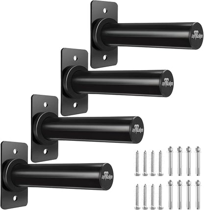 Wall Mounted Weight Plate Holder, Fit 2inch Olympic Weight Plates, Max Weight Capacity 275 lb, Heavy Iron Construction, Mounting Hardware Included