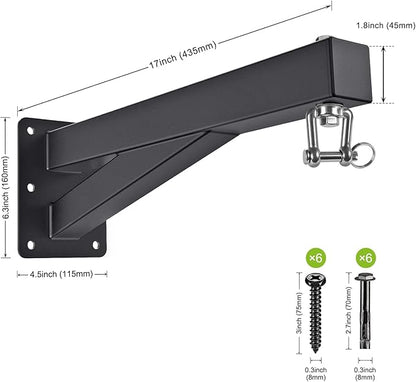 SELEWARE Wall Mount Heavy Bag Hanger Heavy Duty Punching Bag Hanger Adjustable Boxing Bag Bracket for Home Gym Indoor Outdoor Boxing, Muay Thai and MMA Training