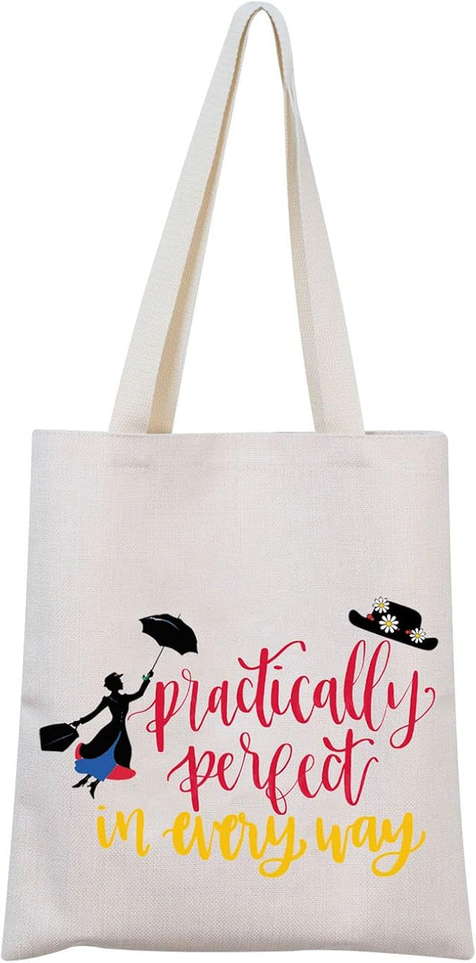 Mary Pop-p Cosmetic Make up Bag Mary Pop-p Gift Practically Perfect in Every Way Makeup Zipper Pouch Bag for Women (Tote)