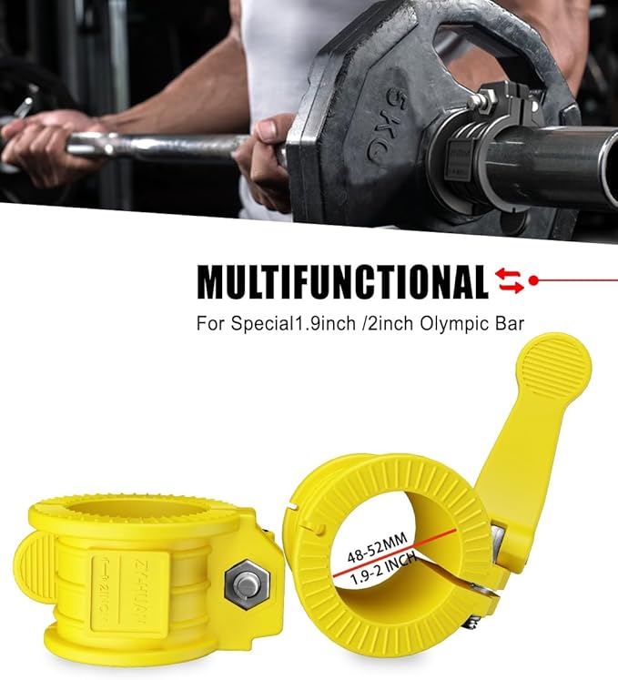 Barbell Clips 2 inch I Multi-Size Adjustable Barbell 1 inch
