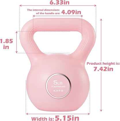 KHTO Kettlebells Fitness Exercise-Pink Strength Training Kettlebell Sets