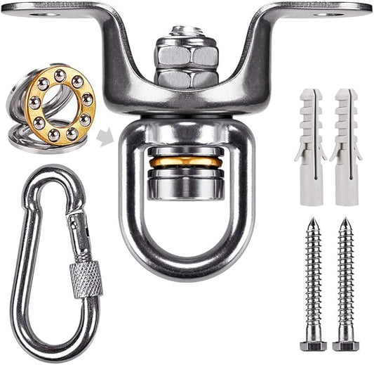 SELEWARE Heavy Duty Boxing Punching Bag Hanger, 360 Rotate Heavy Bag Hanger Bracket with Bearing and Carabiner, Wood Beam Holder for Boxing Muay Thai Training, 700lbs Capacity