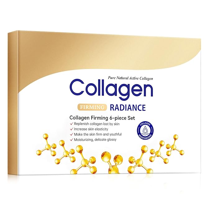 Collagen Skin Care Set, Anti Aging Skincare Gift Set for Wrinkles & Fine Lines, Shrink Pores, Hydrate & Firm Skin, 6 Pcs Skincare Kits for Women with Cleanser, Toner, Lotion, Serum, Cream, Eye Cream.