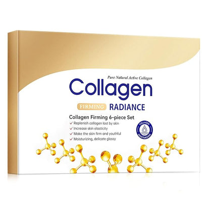 Collagen Skin Care Set, Anti Aging Skincare Gift Set for Wrinkles & Fine Lines, Shrink Pores, Hydrate & Firm Skin, 6 Pcs Skincare Kits for Women with Cleanser, Toner, Lotion, Serum, Cream, Eye Cream.
