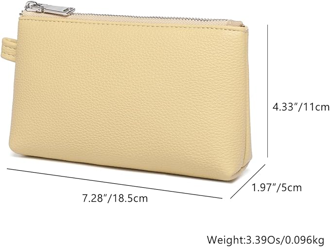 PU Leather Makeup Simple and Convenient Handbag Small Exquisite Storage Bag (Pu/Almond Yellow)