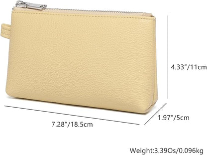 PU Leather Makeup Simple and Convenient Handbag Small Exquisite Storage Bag (Pu/Almond Yellow)