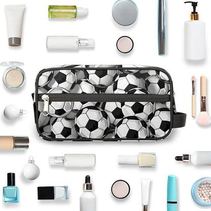 Soccer Travel Cosmetic Bag for Boy Men,Hanging Toiletry Bag,Waterproof Makeup Bag,Approved Hygiene Bag Shave Dopp Kit Organizer for Toiletries Shower Bathroom Carry-on Accessories Gifts
