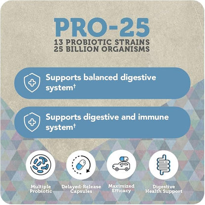 Vitamin Bounty Pro 25 Probiotic with Prebiotics for Oral & Dental Health, Gut and Digestive Support - 13 Strains, 25 Billion CFU, Embocaps & Fermented Greens, 30 Count (Pack of 1)