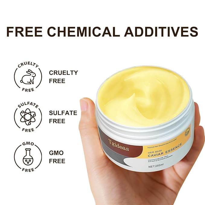 Hydrating Collagen Hair Mask for Dry Damaged Hair-Deep Repair Conditioning Treatment Hair Smooth Masque for All Hair Types 8.45 Oz