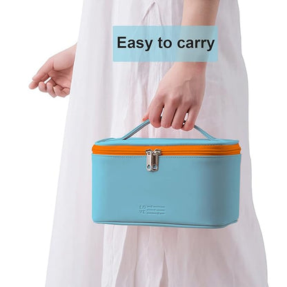 KITENROM Portable Makeup Bag Cosmetic Bags for Women Medium Pouch Case Purse Make Up Organization Waterproof (Blue)