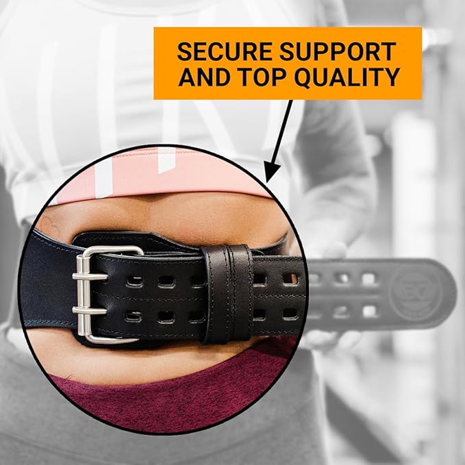 WARM BODY COLD MIND Leather Weight Lifting Belt 4" Adjustable
