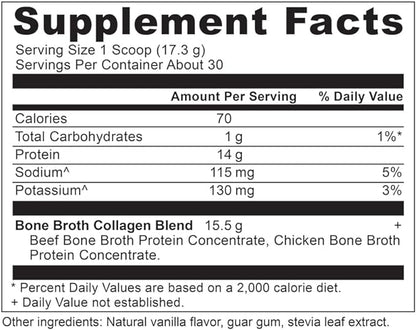 Ancient Nutrition Collagen Powder, Bone Broth Collagen, Vanilla, Hydrolyzed Multi Collagen Peptides, Supports Skin and Nails, Joint Supplement, 30 Servings, 18.3oz