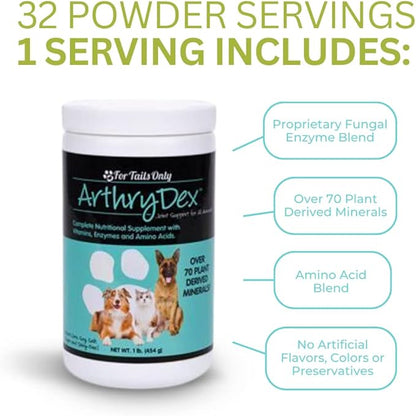 YOUNGEVITY Arthrydex Complete Nutritional Supplement | Vitamins Probiotics Enzymes | Pets Healthy Bones & Joints -1 lb Canister (Pack of 2)