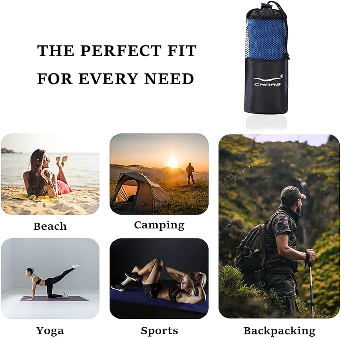 CHARS Camping Towels Microfiber Sand Free Beach Towel (30" x 63") with