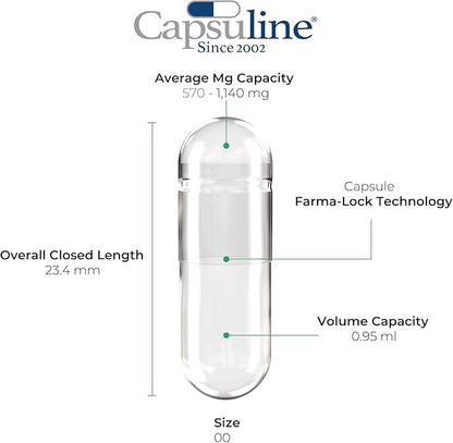 Capsuline Colored Size 00 Empty Vegan Capsules - 1000 Count - Empty Veggie Pill Capsules - DIY Vegetable Capsule Filling - Empty Caps - Kosher and Halal Certified - Non-GMO Certified (Sage Green)
