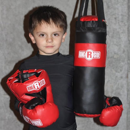 Ringside Kids Boxing Set (2-5 Year Old), Assortment with Punching Bag, Gloves, and Headgear for Boxing, MMA, Muay Thai, and Kickboxing, Youth Sports Set for Boys and Girls, Black