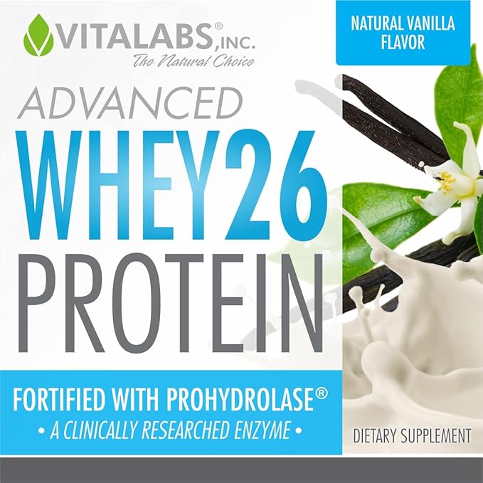 Whey-26 Advanced Whey Protein Powder Natural Vanilla Flavor with Prohydrolase