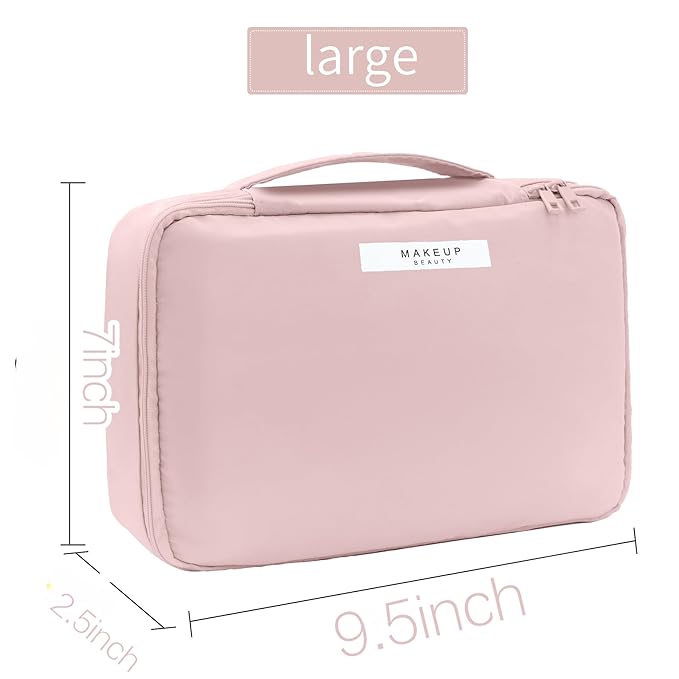 Travel Makeup Bag Cosmetic Bag Makeup Bag Toiletry bag for women and men(Pink)