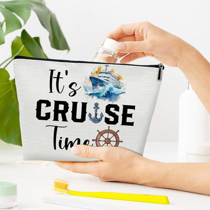Cruise Travel Makeup Bag, Toiletry Cosmetic Zipper Pouch For Women Girls Mom Sister Friend, Wet and Baby Diaper Organizer, Cruise Lovers Summer Vacation Gifts