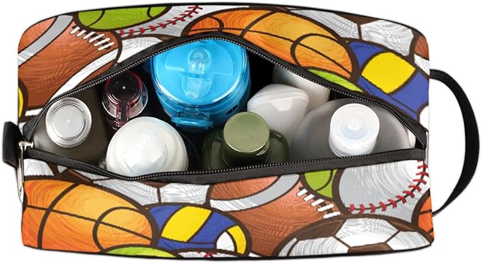Sport Ball Travel Cosmetic Bag for Boy Men,Hanging Toiletry Bag,Waterproof Makeup Bag,Approved Hygiene Bag Shave Dopp Kit Organizer for Toiletries Shower Bathroom Carry-on Accessories Gifts