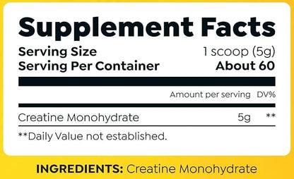 Creatine Monohydrate by HTLT | 5g of Pure Creatine Monohydrate Per Serving | Unflavored Instantized Creatine Monohydrate Powder | Just Add and Mix Into Your Protein Shakes, (60 Servings)
