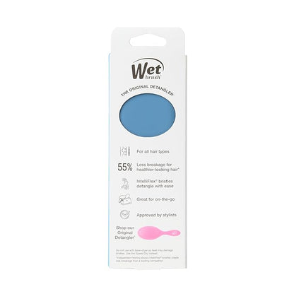 Wet Brush Mini Detangler Hair Brush, Elemental Blue, Detangling Travel Hairbrush, Ultra-Soft IntelliFlex Bristles Glide Through Tangles with Ease, Pain-Free, All Hair Types
