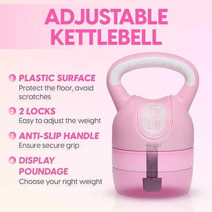 Yes4All Kettlebell Sets - Adjustable Kettlebell Set