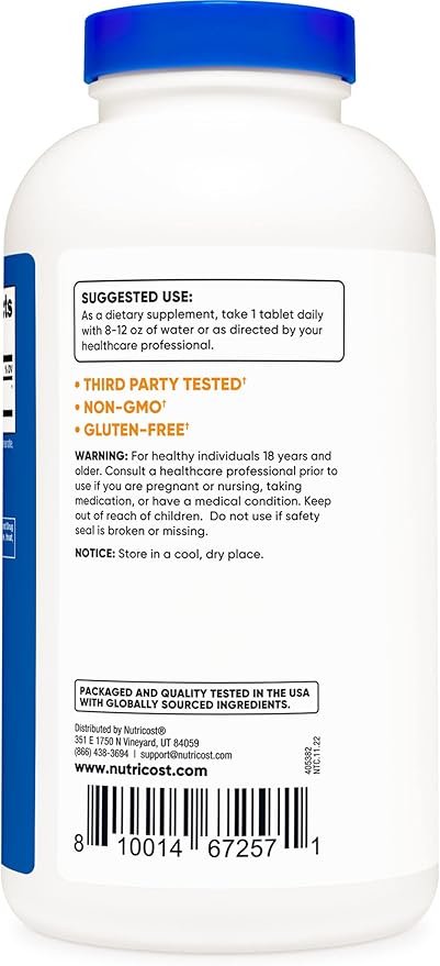 Nutricost L-Lysine 1000mg, 240 Tablets - Gluten Free, Non-GMO, and Vegetarian Friendly