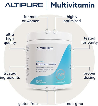 ALTIPURE™ Complete Multivitamin, Gluten-Free, Dairy-Free, Heart, Bone, Eye and Brain Health, Immune Function, 120 Capsules