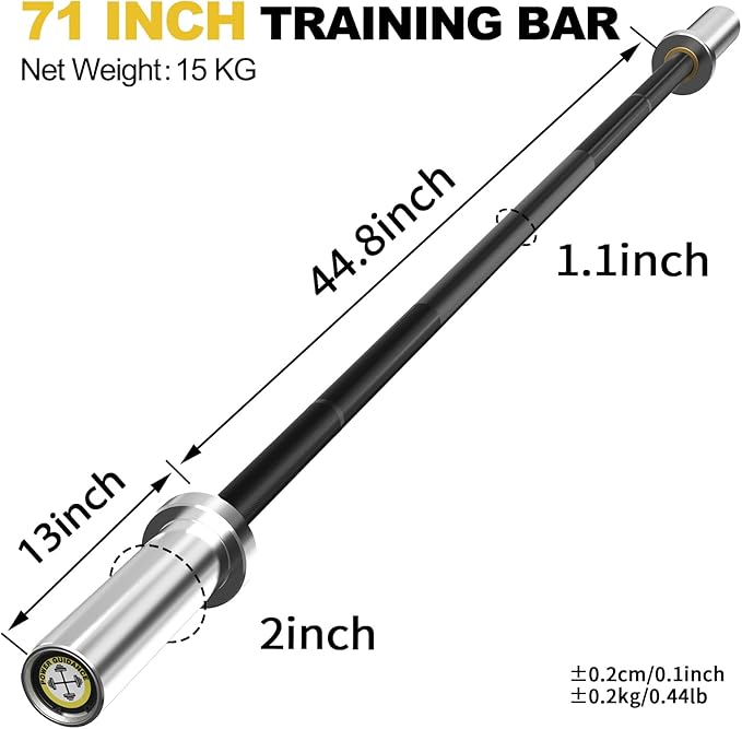 POWER GUIDANCE Chrome Olympic Barbell Bar 2 Inch 4ft/5ft/6ft