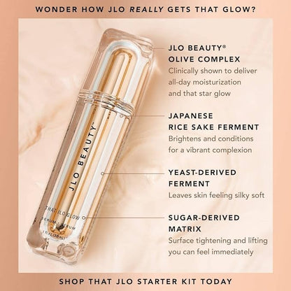 JLO BEAUTY That Day/Night Face Serum SkinCare Duo, That JLO Glow Serum, 1 Oz, That Overnight Hustle AHA & BHA Facial Serum Resurfacer, 1 Oz, Exfoliating & Firming to Support Smooth, Glowing Skin