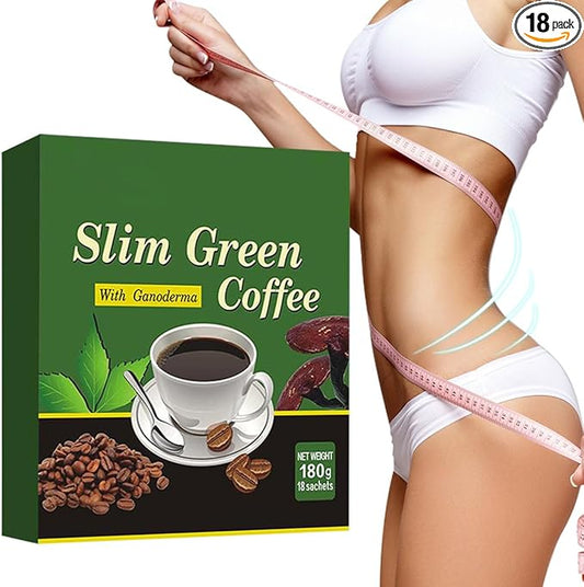 Premium Green Coffee Bean Extract Powder - Gluten-Free Green Coffee Bean Extract Supplements with 10 Natural Health Blends, Instant Coffee, 180g (18 Sachets)