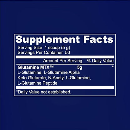 Infinite Labs Glutamine MTX - Glutamine Capsules - L-Glutamine + L-Glutamine Alpha Keto Glutarate + N-Acetyl L-Glutamine + L-Glutamine Peptides - 240-Capsules
